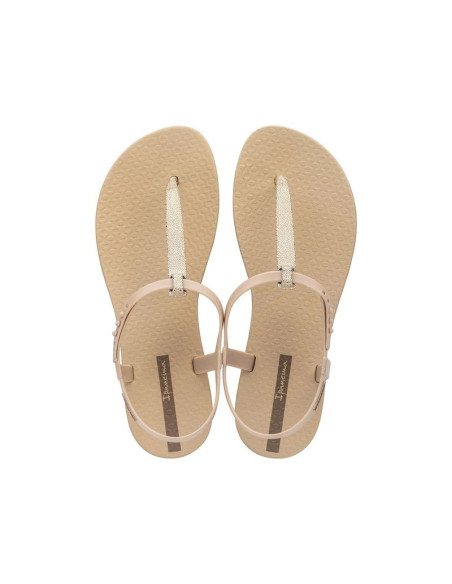 Ipanema sandal class sandały japonki damskie lekkie beżowe ze złotym