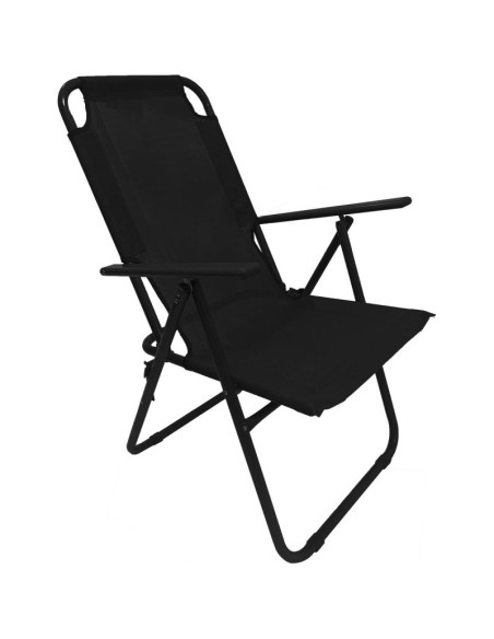 Krzesło turystyczne z podłokietnikami 61x66x65-108cm składane czarne enero camp