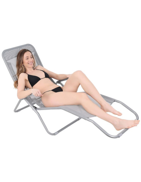 Leżak fotel składany grawitacyjny lazzy szary enero camp
