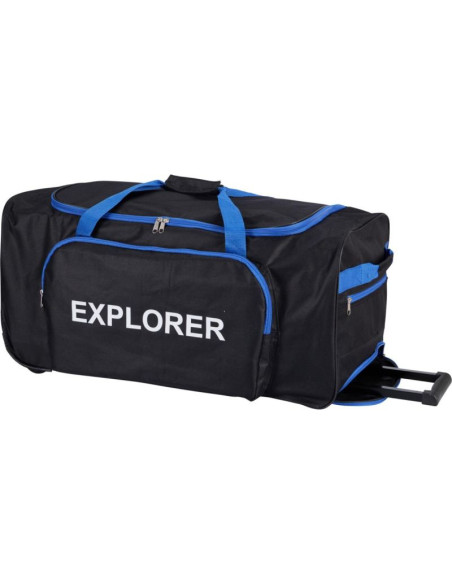Torba sportowa podróżna z kółkami proworld czarna/ niebieska