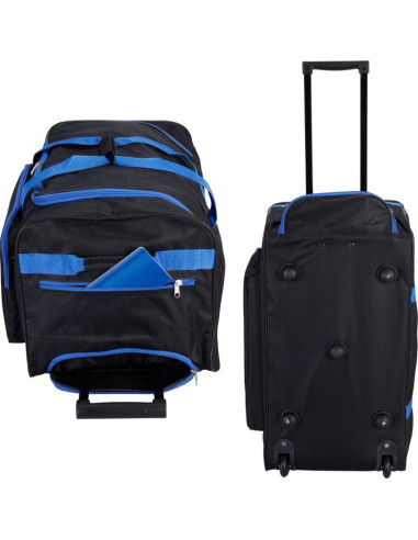 Torba sportowa podróżna z kółkami proworld czarna/ niebieska
