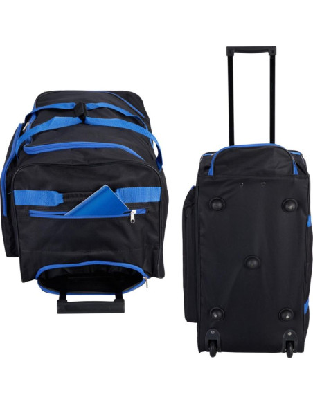 Torba sportowa podróżna z kółkami proworld czarna/ niebieska