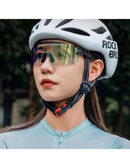Okulary rowerowe rockbros fotochromowe, z ochroną uv i wkładką korekcyjną - przezroczyste czarne