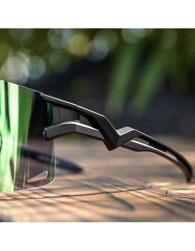 Okulary rowerowe rockbros fotochromowe, z ochroną uv i wkładką korekcyjną - zielone