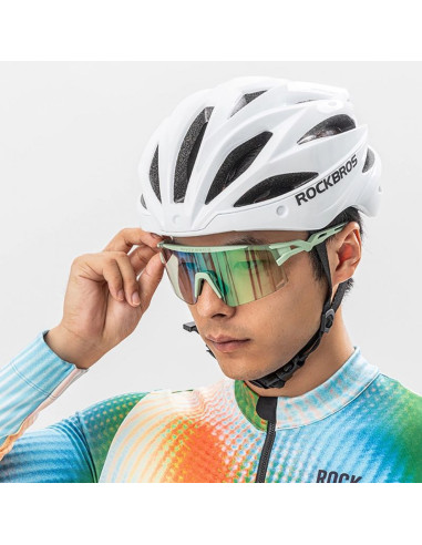 Okulary rowerowe rockbros fotochromowe, z ochroną uv i wkładką korekcyjną - zielone