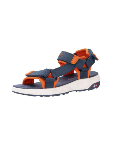 Sandały sportowe dziecięce dla chłopca/dziewczynki trollkids kids lysefjord sandal mystic blue/orange (666-142)