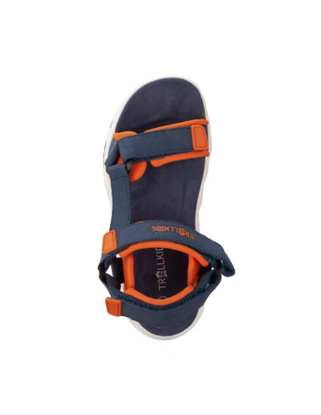 Sandały sportowe dziecięce dla chłopca/dziewczynki trollkids kids lysefjord sandal mystic blue/orange (666-142)
