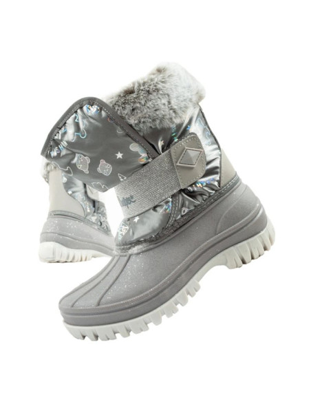 Lee cooper buty zimowe śniegowce dziecięce ocieplane dla dziewczynki szare