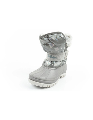 Lee cooper buty zimowe śniegowce dziecięce ocieplane dla dziewczynki szare