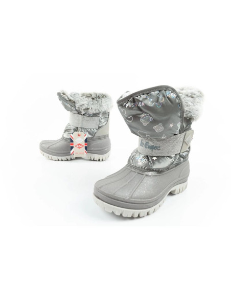 Lee cooper buty zimowe śniegowce dziecięce ocieplane dla dziewczynki szare