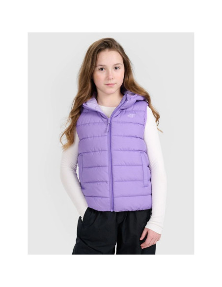 Bezrękawnik puchowy z wypełnieniem syntetycznym dziewczęcy 4f 4fjraw25tvjaf322-51s