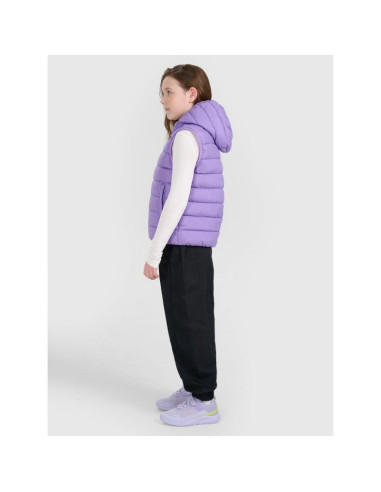 Bezrękawnik puchowy z wypełnieniem syntetycznym dziewczęcy 4f 4fjraw25tvjaf322-51s