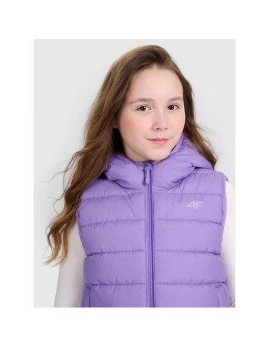Bezrękawnik puchowy z wypełnieniem syntetycznym dziewczęcy 4f 4fjraw25tvjaf322-51s