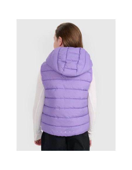 Bezrękawnik puchowy z wypełnieniem syntetycznym dziewczęcy 4f 4fjraw25tvjaf322-51s