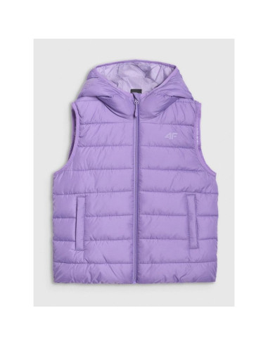 Bezrękawnik puchowy z wypełnieniem syntetycznym dziewczęcy 4f 4fjraw25tvjaf322-51s