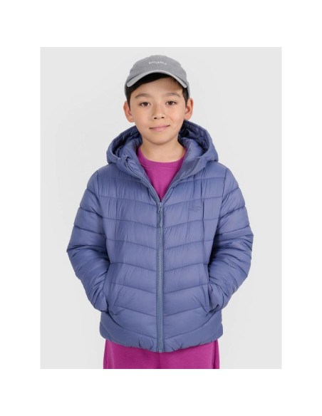 Kurtka puchowa z wypełnieniem syntetycznym chłopięca 4f 4fjraw25tdjam0819-32s