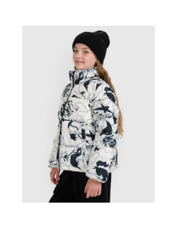 Kurtka puchowa z wypełnieniem syntetycznym dziewczęca 4f 4fjraw25tdjaf0748-11a