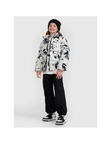 Kurtka puchowa z wypełnieniem syntetycznym dziewczęca 4f 4fjraw25tdjaf0748-11a