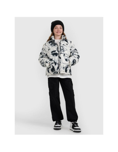 Kurtka puchowa z wypełnieniem syntetycznym dziewczęca 4f 4fjraw25tdjaf0748-11a