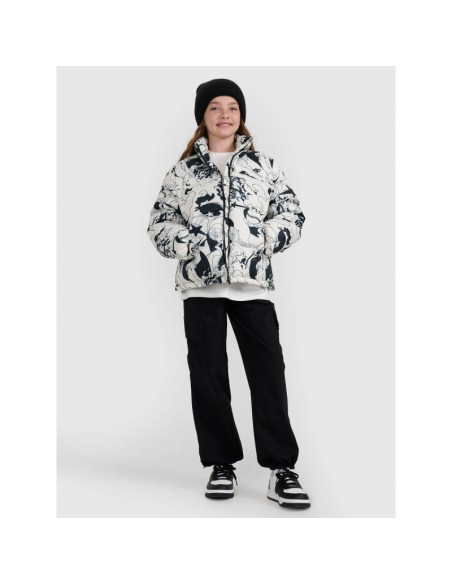 Kurtka puchowa z wypełnieniem syntetycznym dziewczęca 4f 4fjraw25tdjaf0748-11a