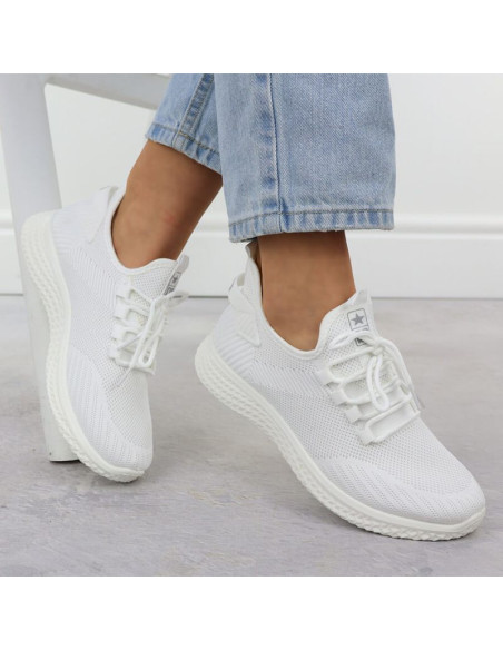 Buty sportowe siatkowe lekkie białe news 3634