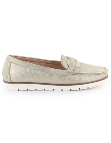 Półbuty damskie mokasyny złote vice versa 834281
