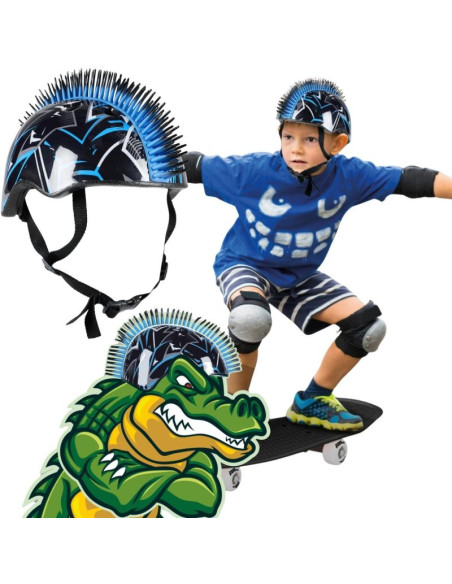 Kask rowerowy dziecięcy regulowany no fear mohawk r.(48-52cm) black/ blue