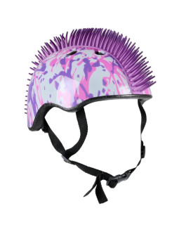 Kask rowerowy dziecięcy regulowany no fear mohawk r.(48-52cm) white/purple 2