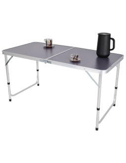 Stolik turystyczny składany kempingowy 120x60x70/62/55cm szary 2