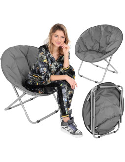 Fotel campingowy moon 82x68x79cm ciemny szary enero camp