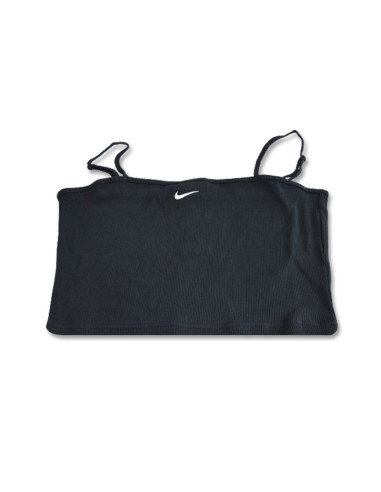 Koszulka damska nike sportswear essential rib crop top black/white - dm6737-010