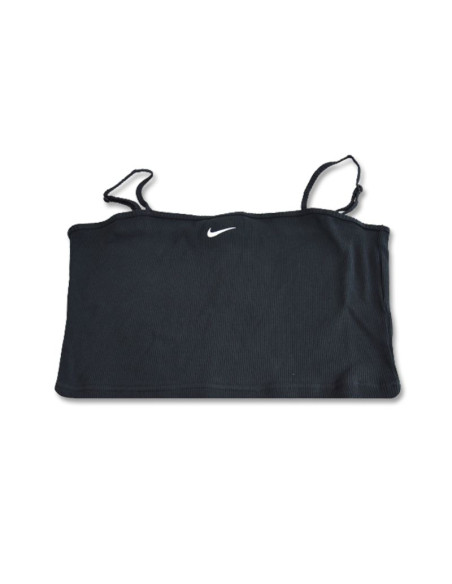 Koszulka damska nike sportswear essential rib crop top black/white - dm6737-010