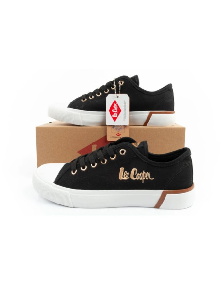 Lee cooper buty sportowe damskie trampki z tkaniny stylowe czarne