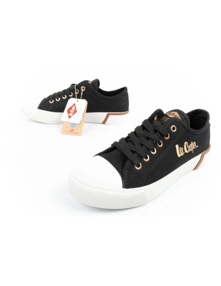 Lee cooper buty sportowe damskie trampki z tkaniny stylowe czarne