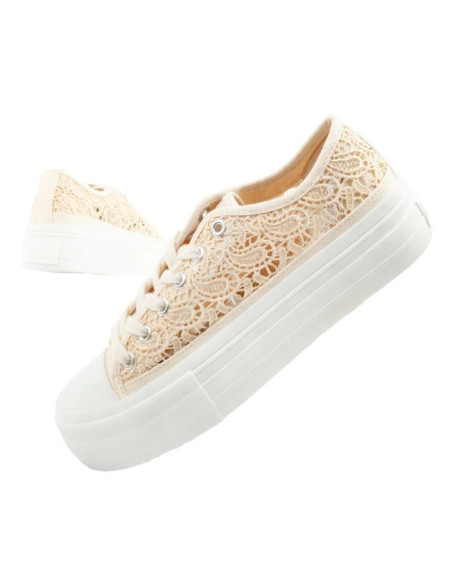 Lee cooper buty sportowe damskie trampki koronkowe ażurowe platforma
