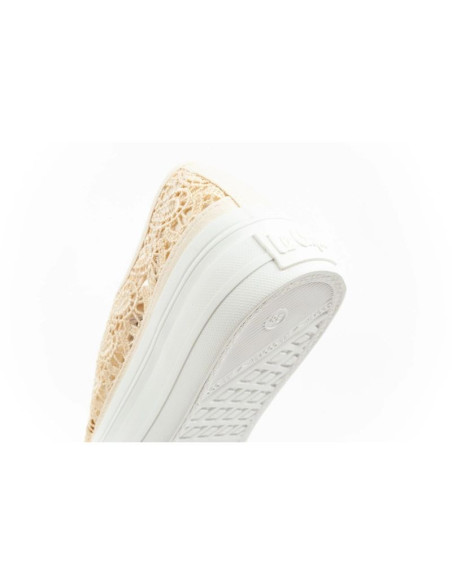 Lee cooper buty sportowe damskie trampki koronkowe ażurowe platforma