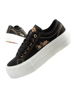 Lee cooper buty sportowe damskie trampki platforma czarne ze złotym