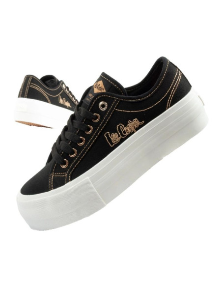 Lee cooper buty sportowe damskie trampki platforma czarne ze złotym
