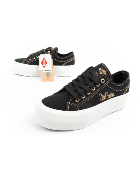 Lee cooper buty sportowe damskie trampki platforma czarne ze złotym