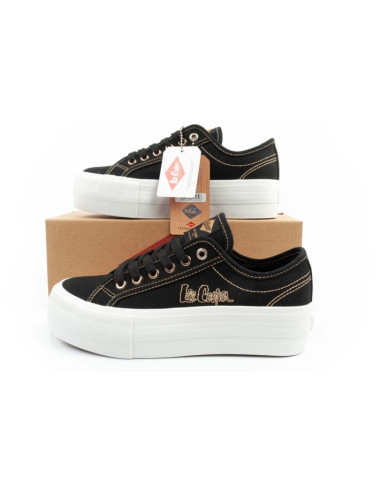 Lee cooper buty sportowe damskie trampki platforma czarne ze złotym