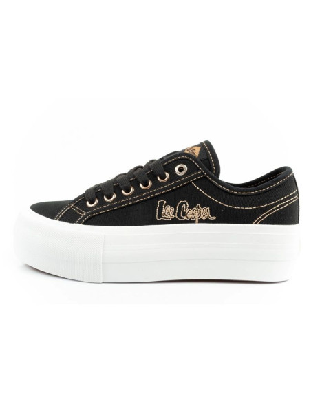 Lee cooper buty sportowe damskie trampki platforma czarne ze złotym