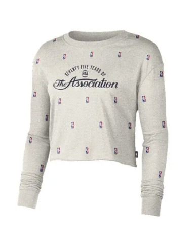 Bluza damska nike nba n31 courtside longsleeve crop t-shirt birch heather - da6810-051