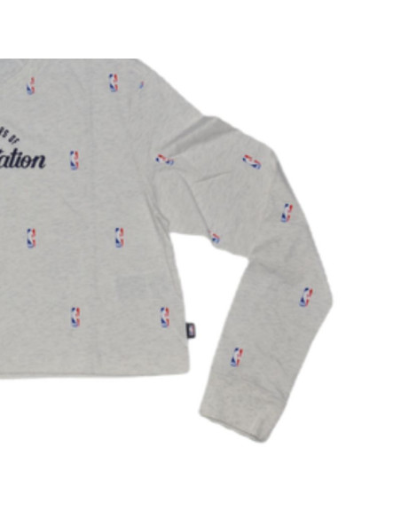 Bluza damska nike nba n31 courtside longsleeve crop t-shirt birch heather - da6810-051