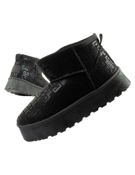 Lee cooper buty śniegowce damskie zimowe modne futerko ocieplane botki czarne