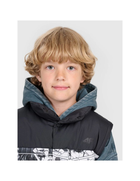 Bezrękawnik puchowy z wypełnieniem syntetycznym chłopięcy 4f 4fjraw25tvjam321-10a