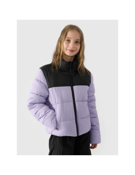 Kurtka puchowa z wypełnieniem syntetycznym dziewczęca 4f junior 4fjwaw24tdjaf452-51s