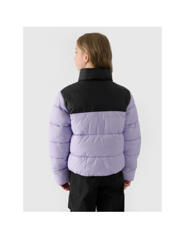 Kurtka puchowa z wypełnieniem syntetycznym dziewczęca 4f junior 4fjwaw24tdjaf452-51s