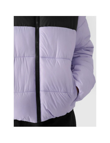 Kurtka puchowa z wypełnieniem syntetycznym dziewczęca 4f junior 4fjwaw24tdjaf452-51s