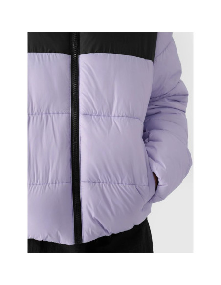 Kurtka puchowa z wypełnieniem syntetycznym dziewczęca 4f junior 4fjwaw24tdjaf452-51s