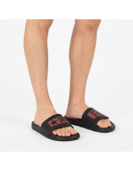 Klapki męskie plażowe basenowe czarne big star tt174a003